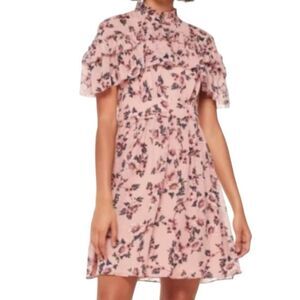 Kate Spade New York  Pink Floral Silk Ruffle Prairie Rose Dress Size 4 📦